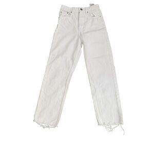 Zara White High Rise Straight Leg Jeans Size 2